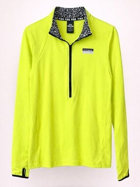 PINK Victoria’s Secret Ultimate 1/2 Zip Neon Green Pullover Athletic Top Size L